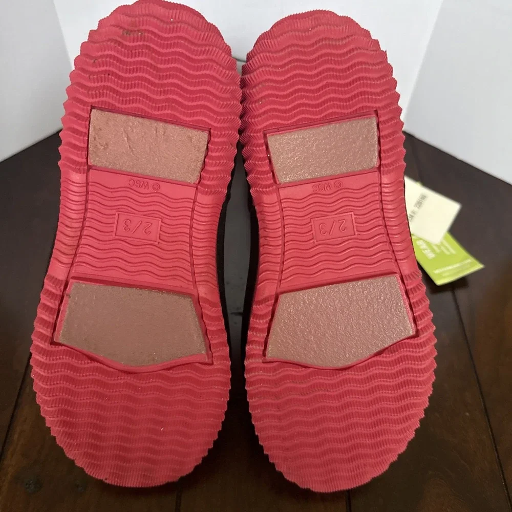 Western Chief Girls Boots Kids Sz 2/3‎ Waterproof Neoprene Pink Hearts Rain Snow